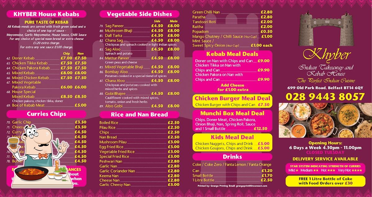 Khyber Indian Takeaway in Belfast - Restaurant menu and reviews