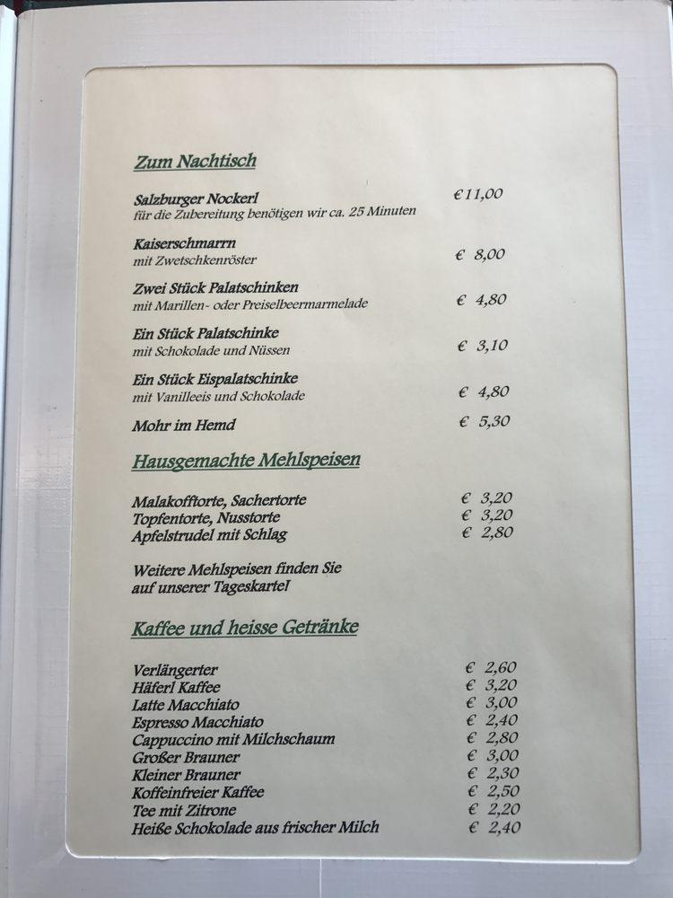 Speisekarte Von Hotel Restaurant Laschenskyhof Salzburg 