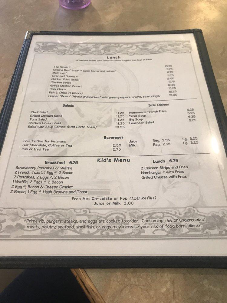 Menu at Grandma's Corner Restaurant, Gearhart