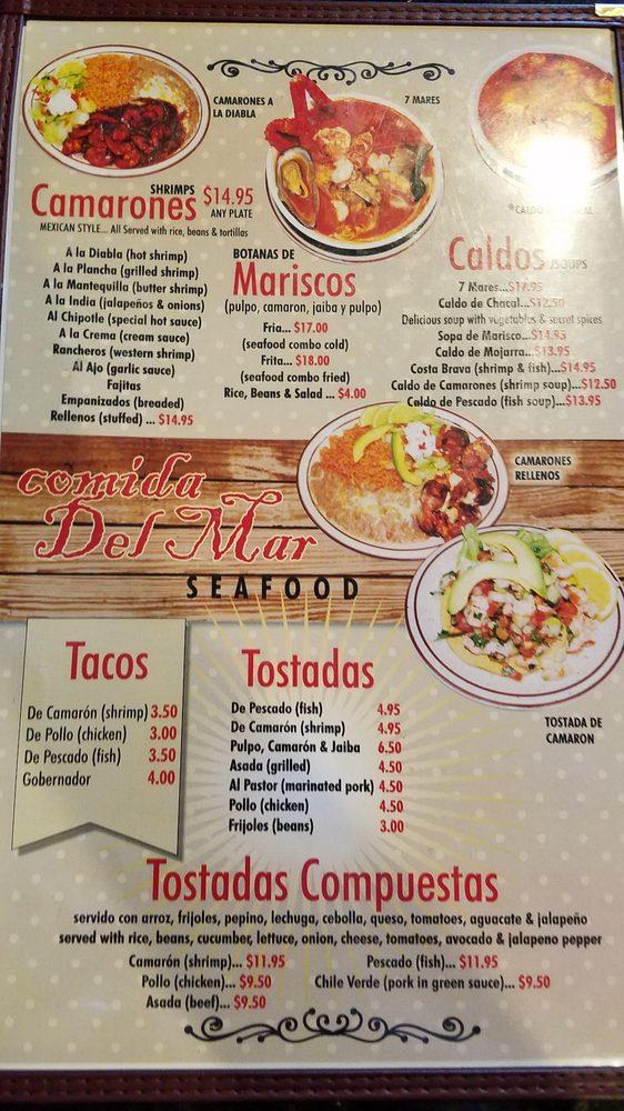 Menu at Taqueria Santa Fe pub & bar, Orosi