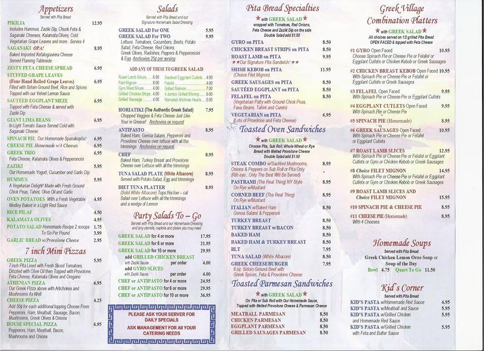 Menu At Greek Village Restaurant Seminole Park Blvd 117   R013 Menu Greek Village 2021 09 3 