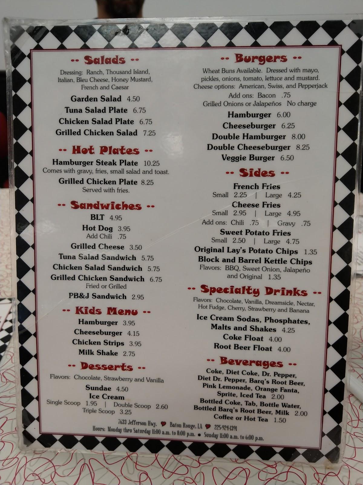 Menu At Dearmans Diner Restaurant Baton Rouge