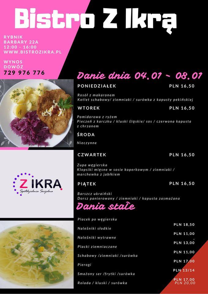 Menu at Bistro Z Ikrą restaurant, Rybnik