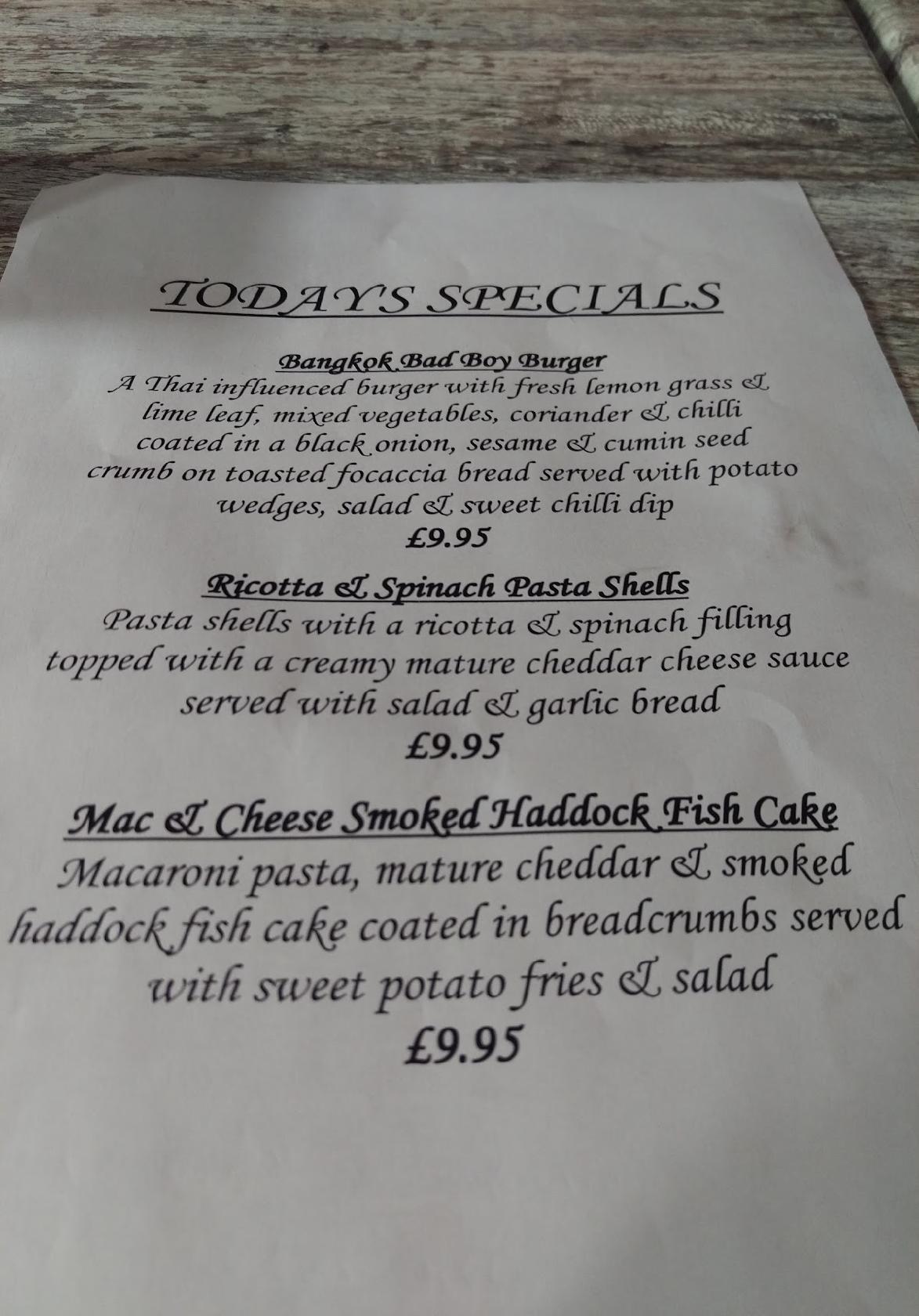 Menu at Aroma Cafe Bar, Nantwich