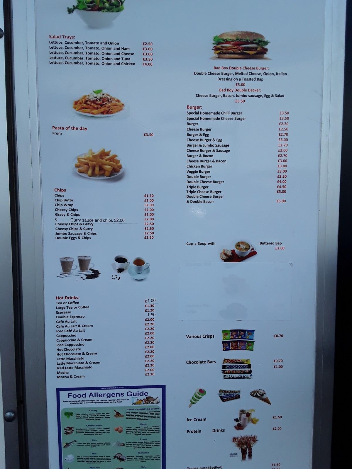 Menu at Cafe Max, Milton Keynes