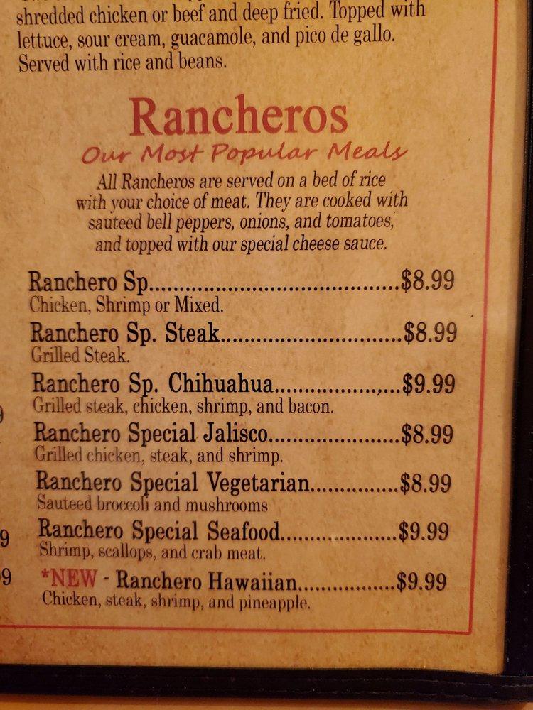 Menu at La Villa Mexican Restaurant, Mena