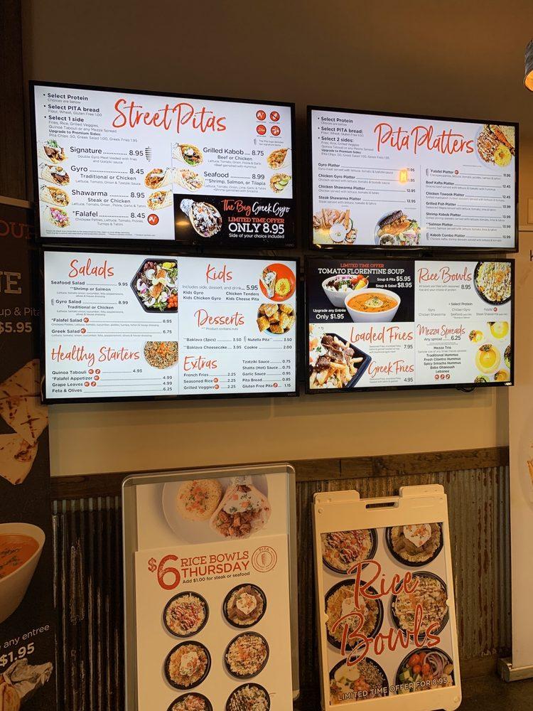 Menu at Pita Mediterranean Street Food restaurant, Greenville