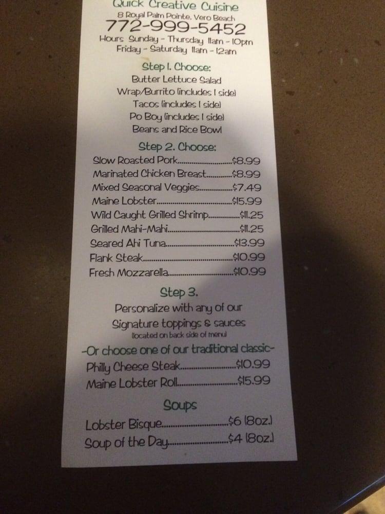 Menu at Chive restaurant, Vero Beach, 390 21st St 104