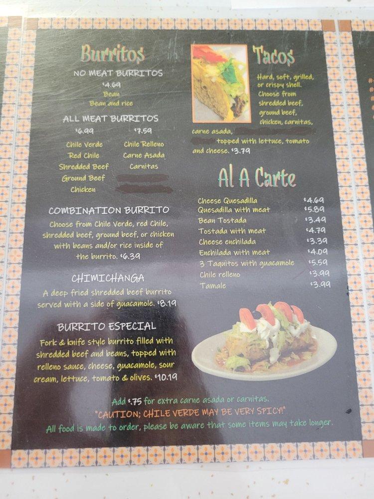 Menu at Consuelo's Home Style Mexican Food restaurant, Banning