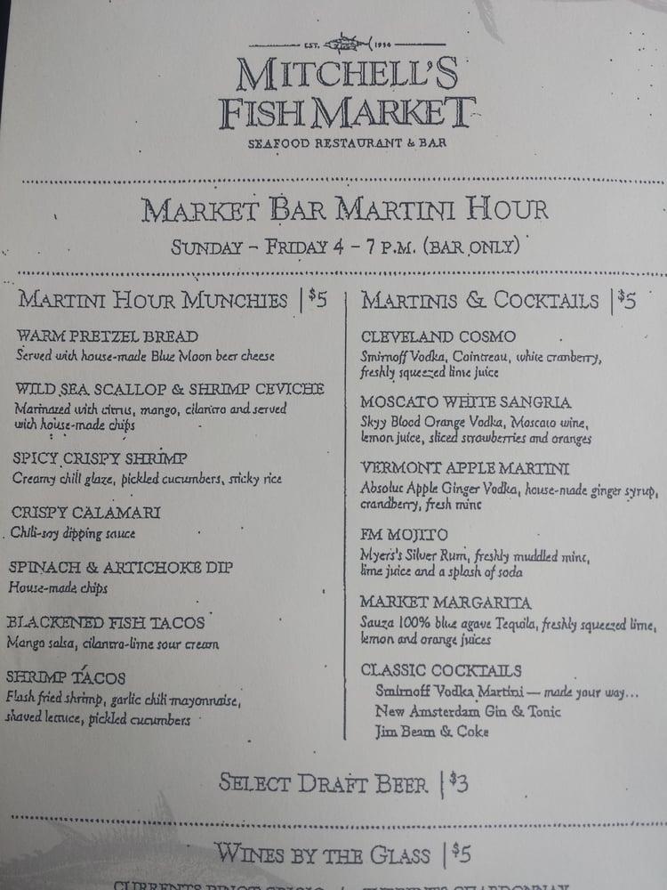 Menu At Mitchell S Fish Market Restaurant Woodmere