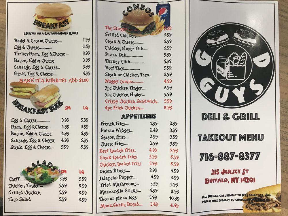 Menu at Good Guys Deli & Grill restaurant, Buffalo