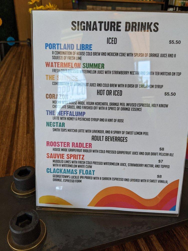 Menu at Happy Cup Coffee Bar, Portland, 555 NE Couch St