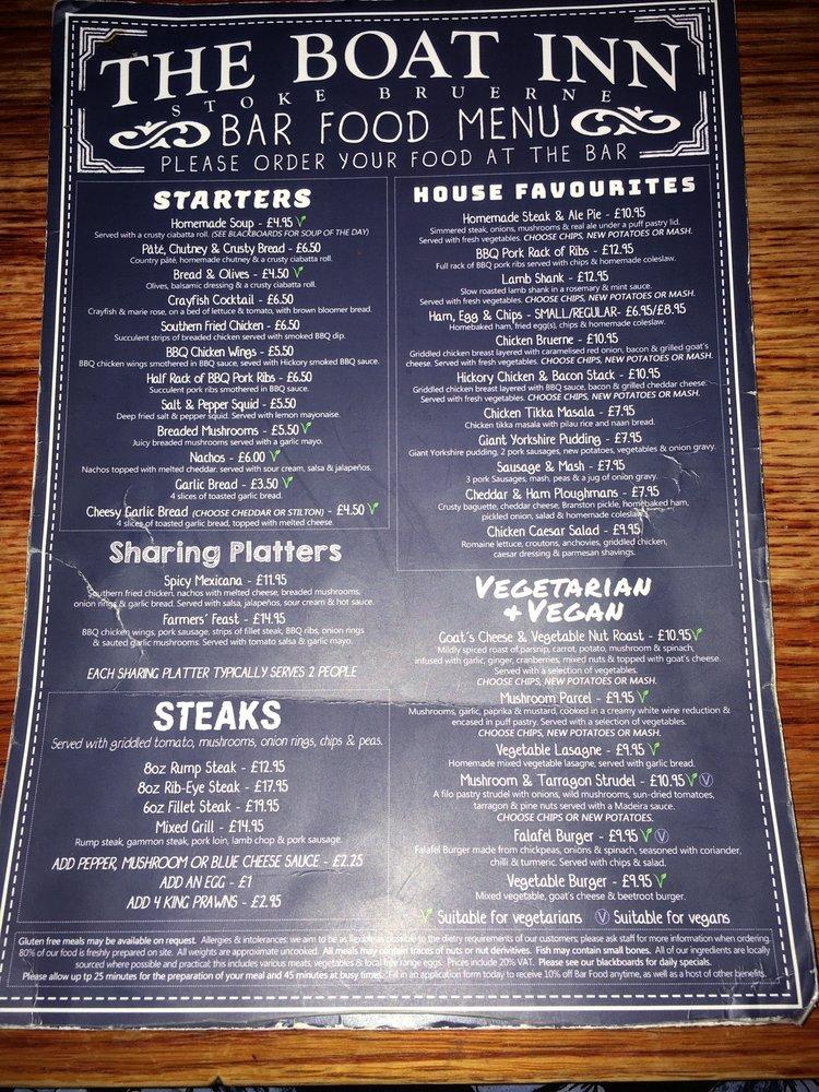 riverboat inn bar & restaurant croydon menu