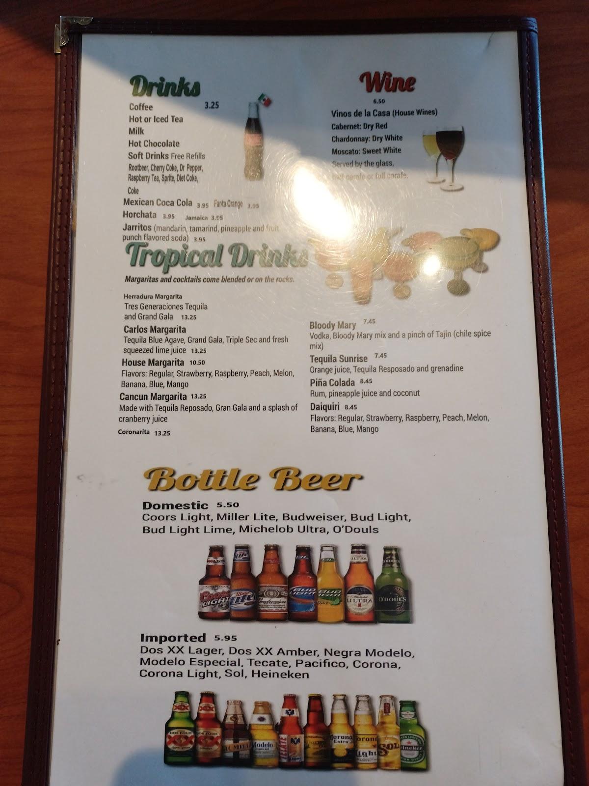 Menu at La Herradura restaurant, Sheridan