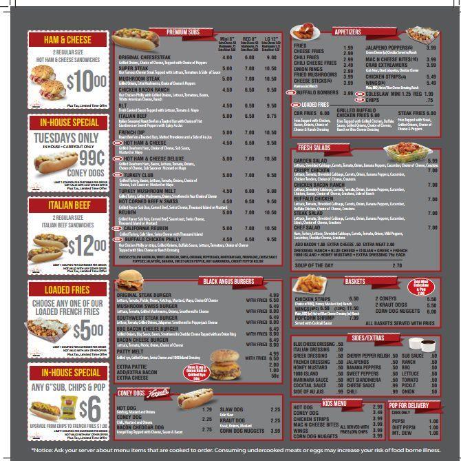 Menu at Vinny Macks Snack Shack restaurant, Taylor