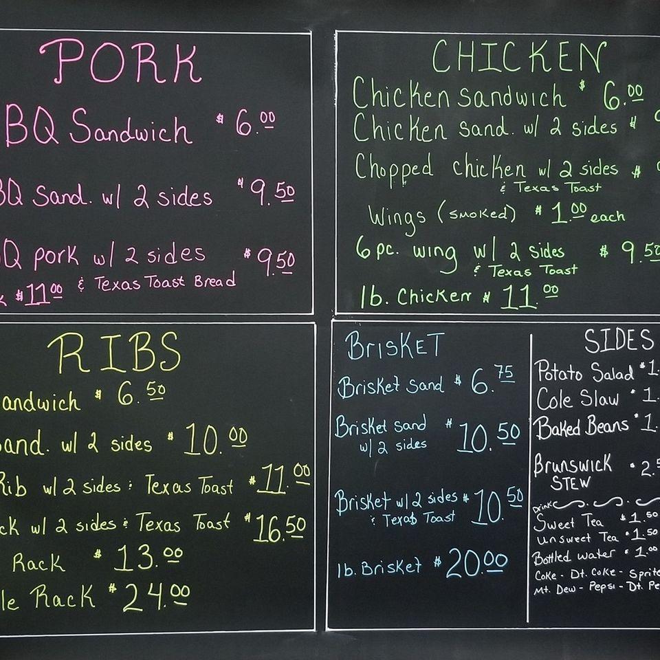 Menu at Papaw's Trading Post BacYard BBQ, Ivylog, GA325
