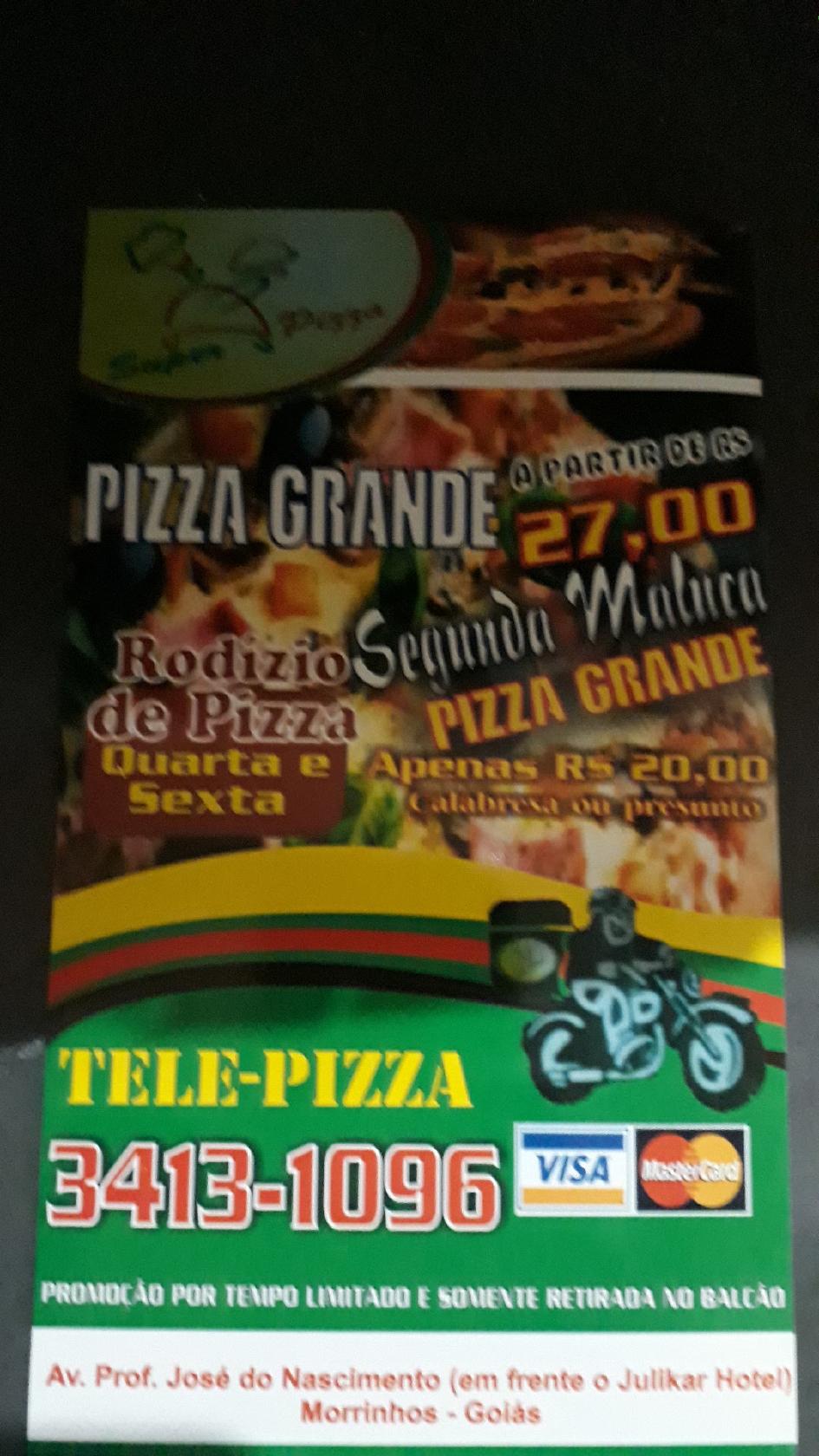 Super Pizza Menu, Avaliações e Fotos - Rua 214, S/N Quadra 46, Lote 6 Setor  Aeroporto, Morrinhos