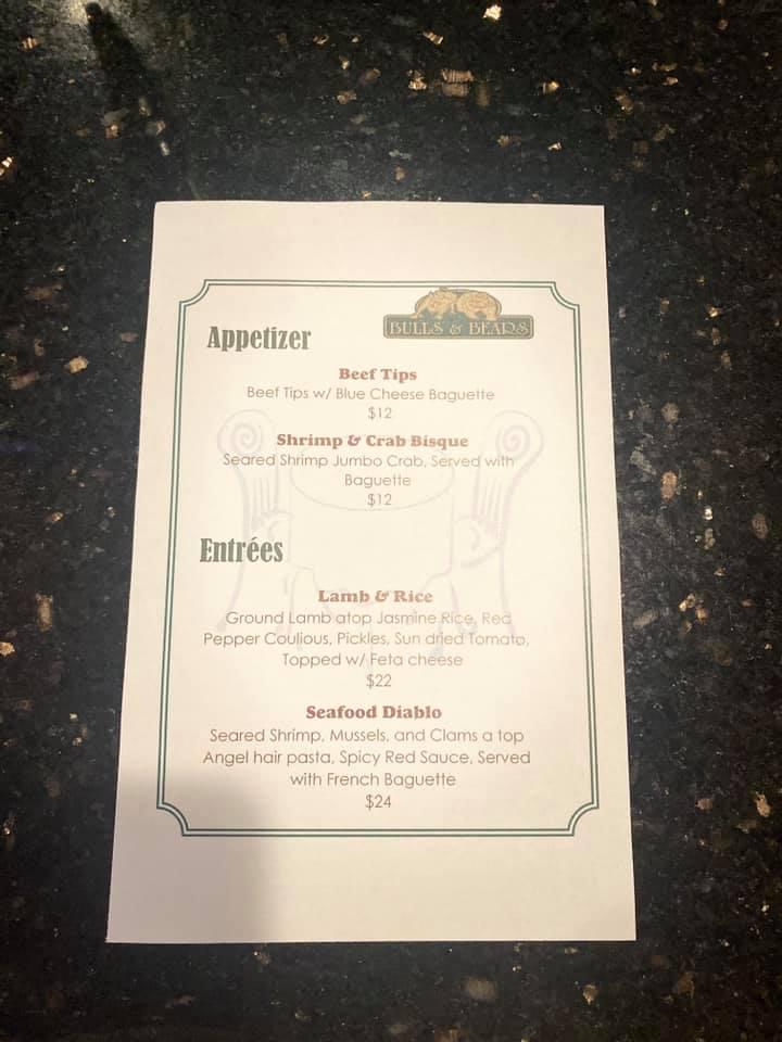 Menu at Bulls and Bears pub & bar, Hagerstown