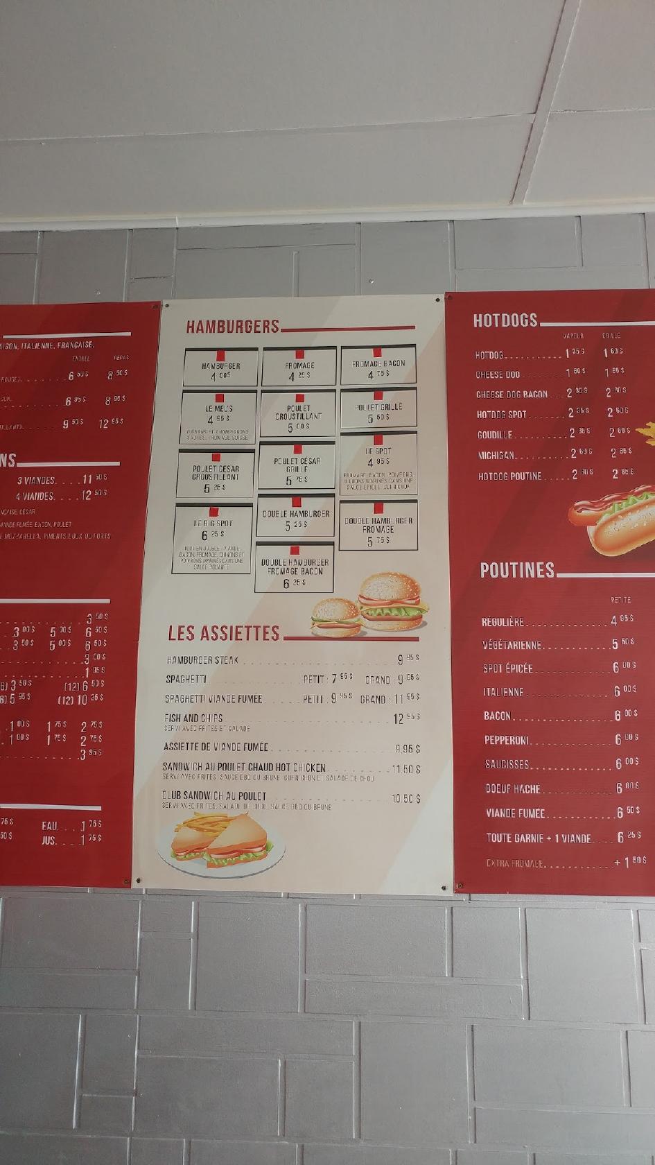 Menu au Le Spot A Ben restaurant, Les Coteaux, 195 Route