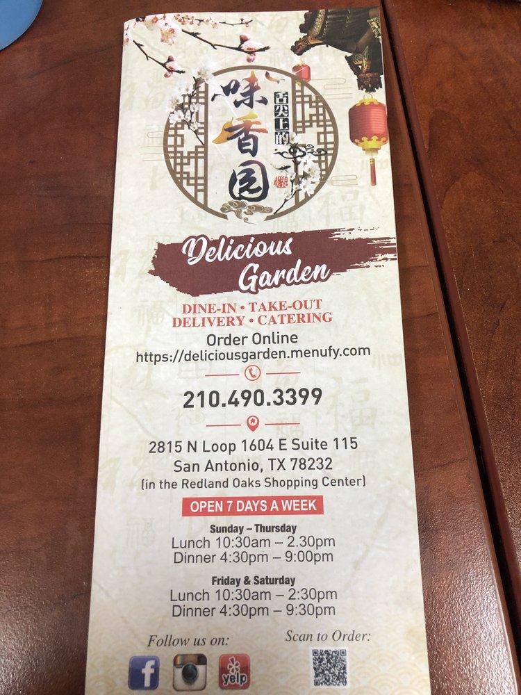 Menu at Delicious Garden (San Antonio) restaurant, San Antonio, N Loop