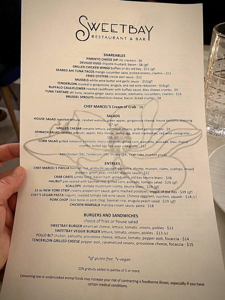 Menu at Sweetbay Restaurant & Bar, Leonardtown