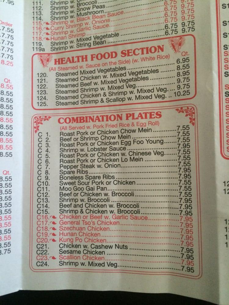 Menu at Top Chef restaurant, Fredericksburg