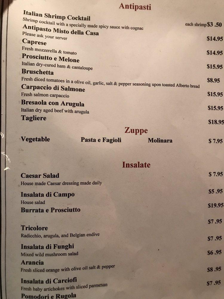 Menu at Alberto restaurant, Carefree