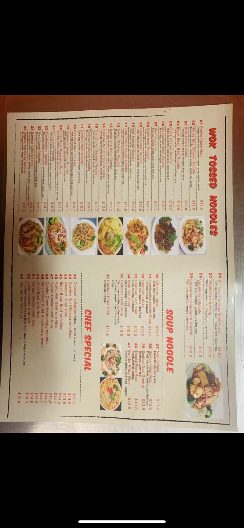 Menu at Mr Lin Noodle Bar, Raceview