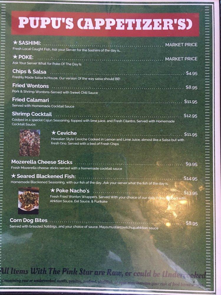 Menu at The View Restaurant Bar & Grill, KailuaKona