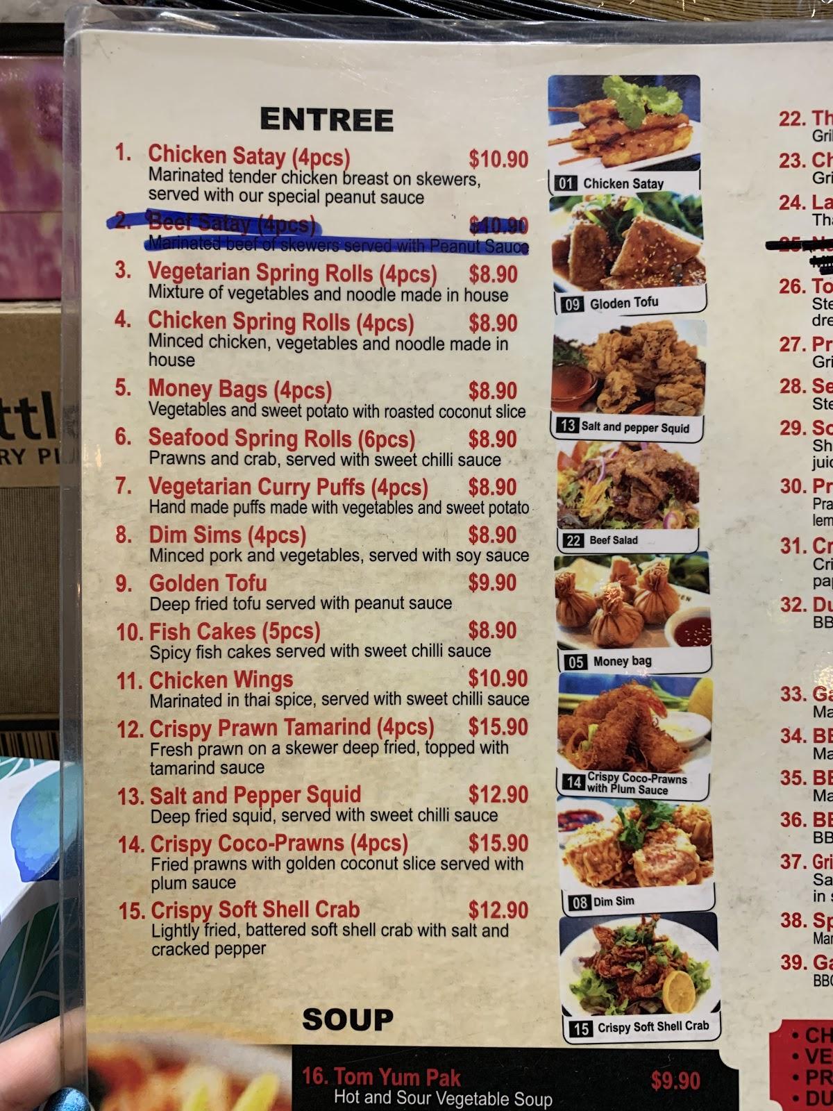 Menu at Thai Kitchen Glenrose restaurant, Belrose