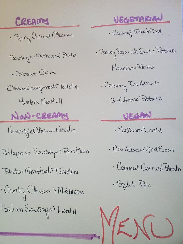 Menu at Infinite Soups restaurant, 445 Ave S