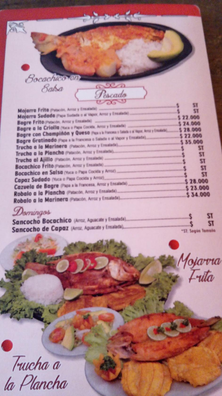 Menu At Restaurante Punto Verde Neiva