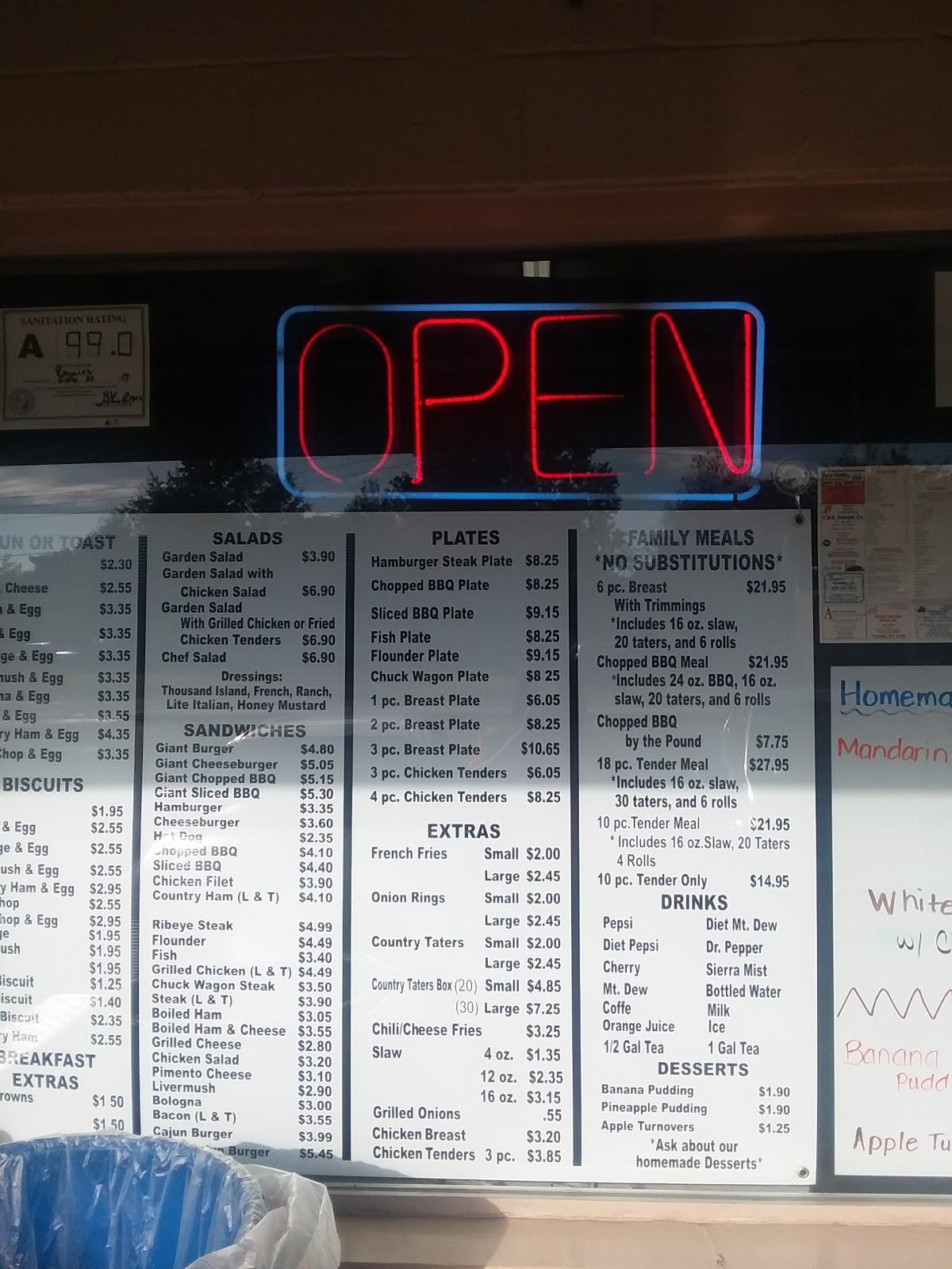 Menu at Reynolds Sandwich Shop restaurant, Hickory