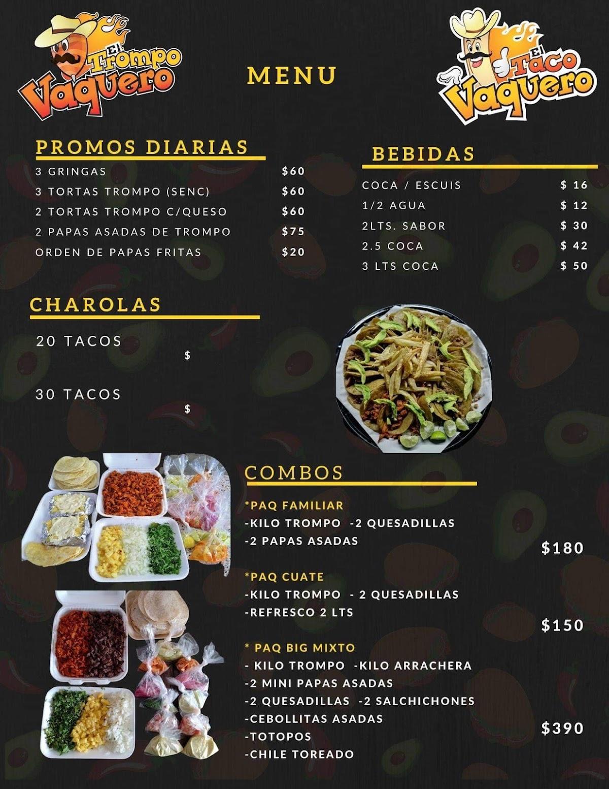 Menu at Las Marías (bocoles&tacos) restaurant, Ciudad Madero