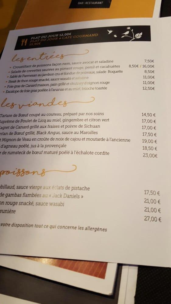 Menu At Le Nouvel Atelier Restaurant La Madeleine