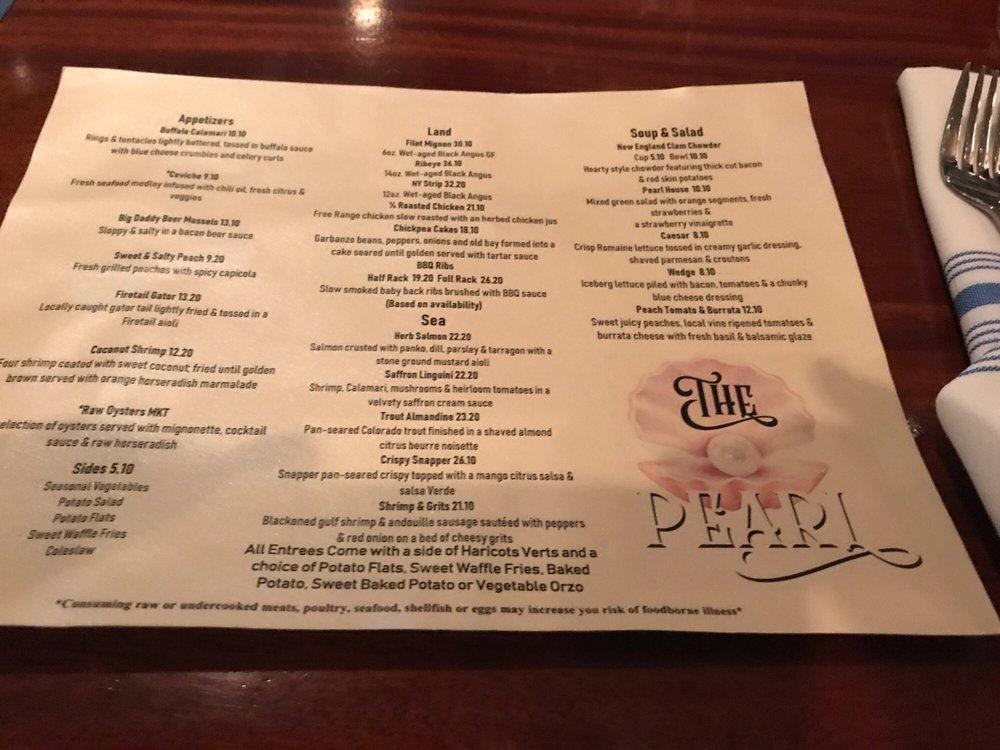 Menu at The Pearl Steak & Seafood Restaurant, Naples