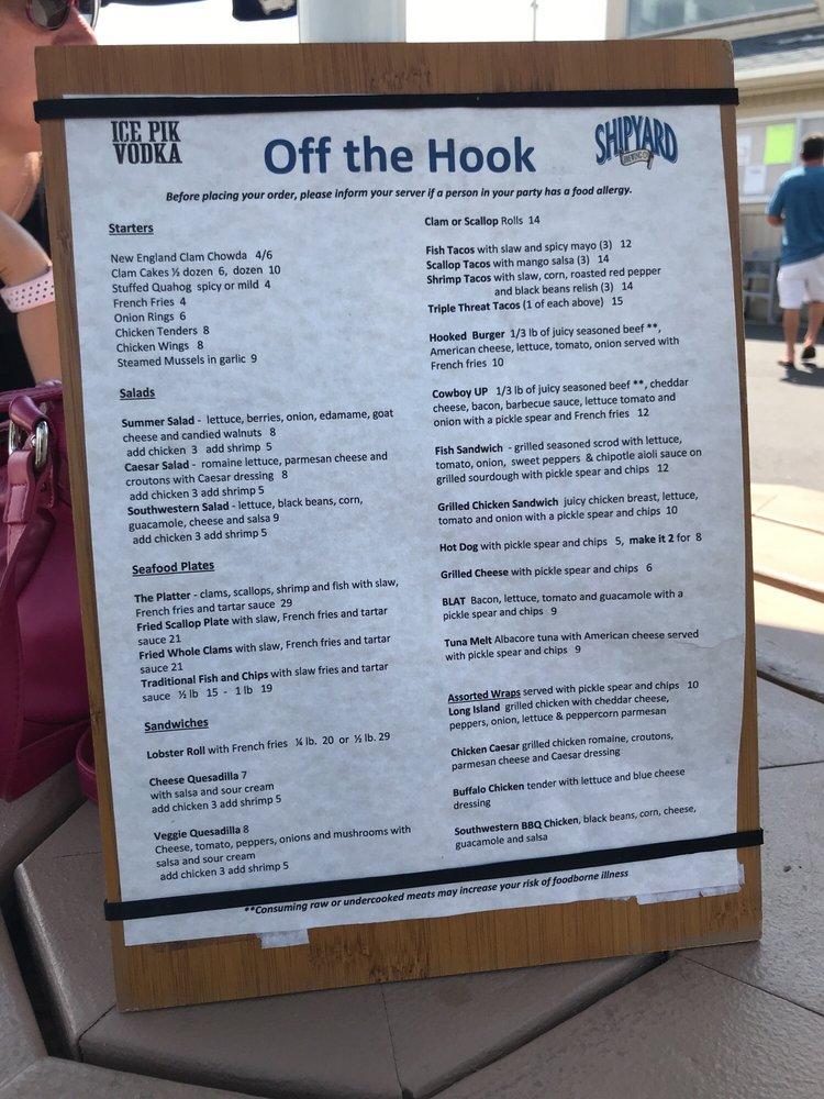 Menu at Off the Hook Bar & Grill, Fairhaven