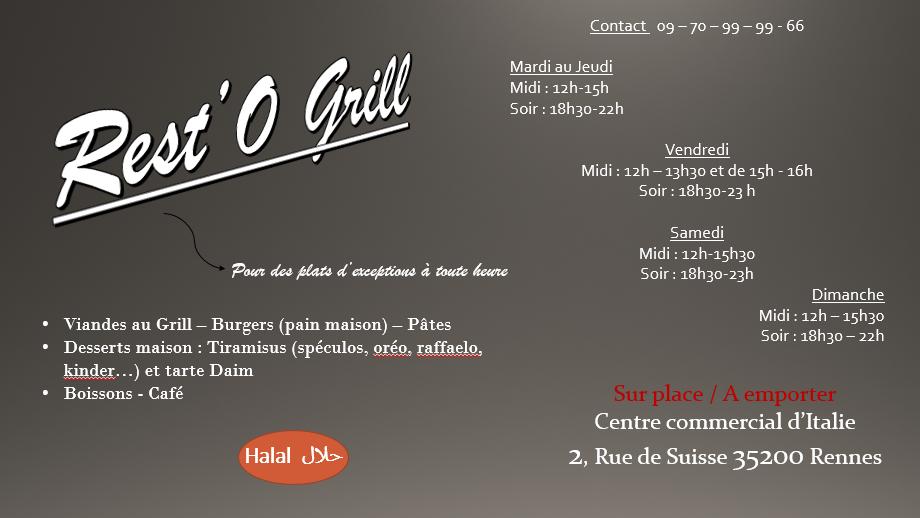 Menu de Rest'O Grill Rennes