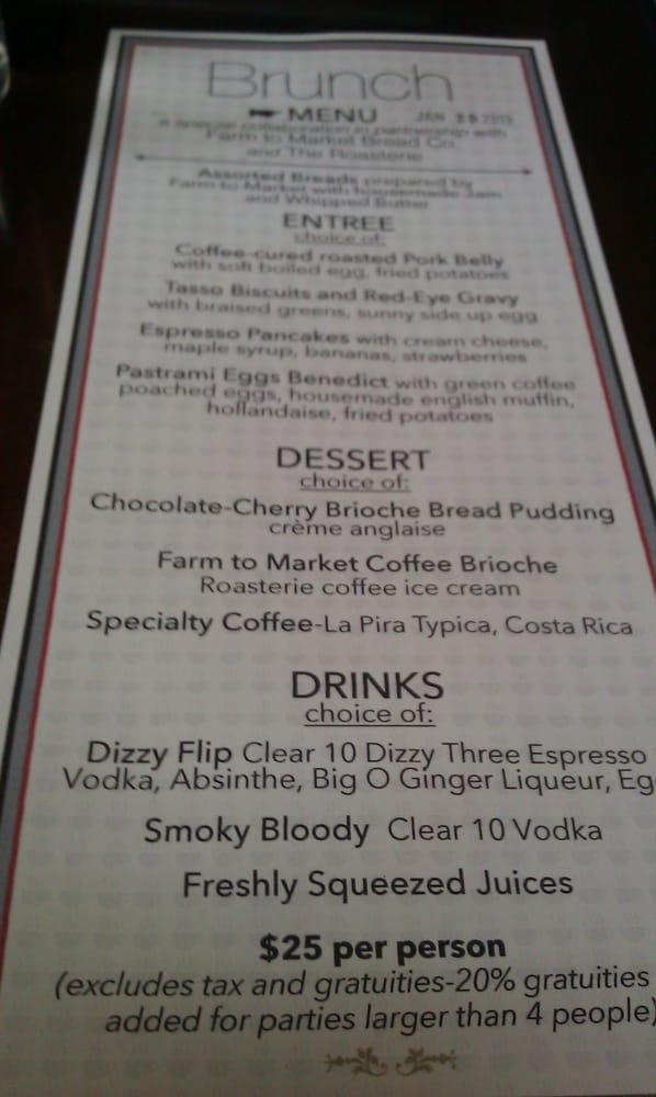Menu at The Rieger pub & bar, Kansas City