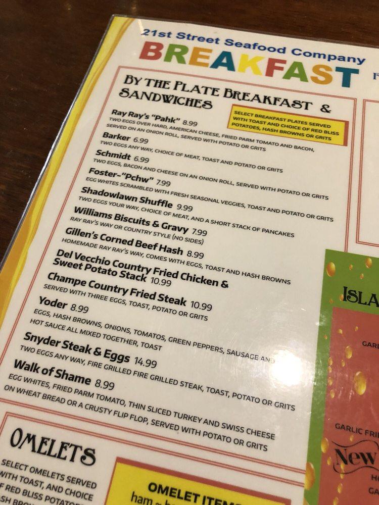 Menu at 21st Street Seafood Raw Bar, Virginia Beach