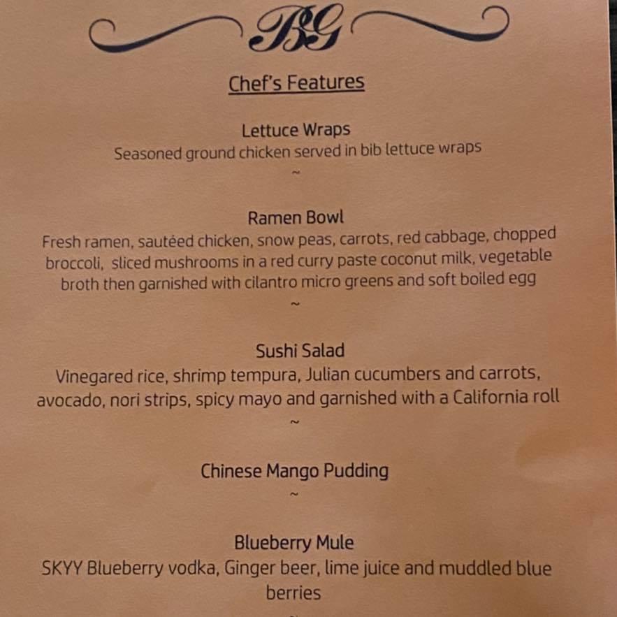Menu at Benstein Grille pub & bar, Commerce Charter Township