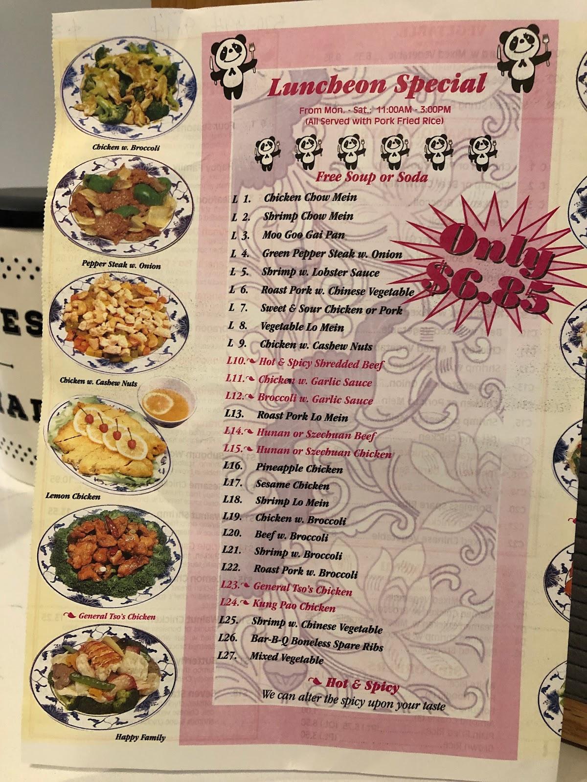 Menu at Panda Garden restaurant, Pen Argyl, Blue Valley Dr