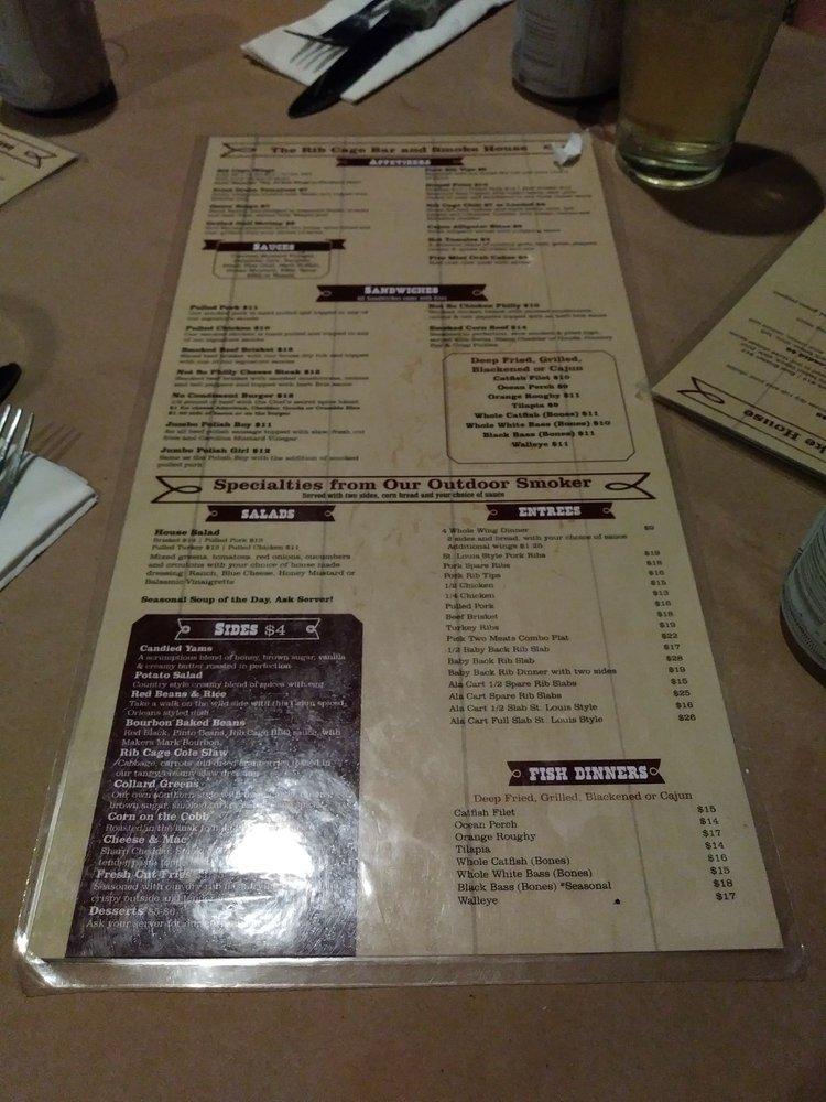 Menu at The Rib Cage Smokehouse & Bar, Cleveland Heights, Lee Rd