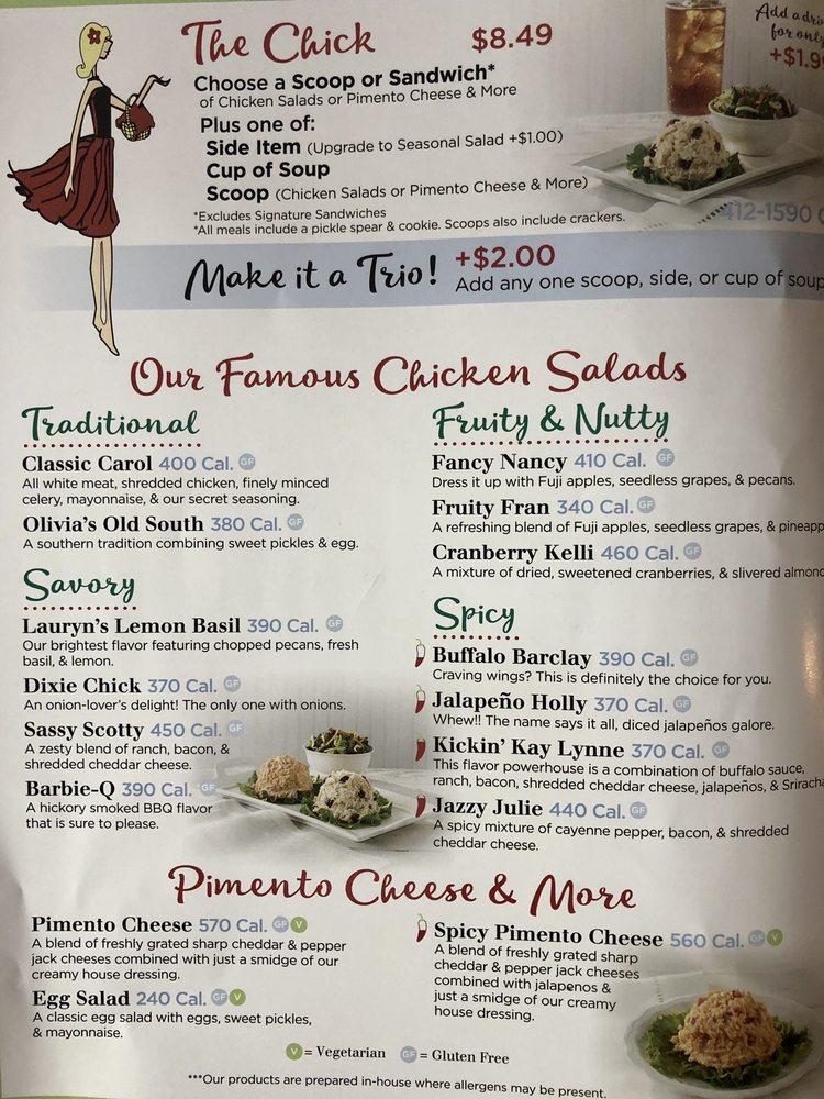 Menu At Chicken Salad Chick Restaurant Evansville 3034