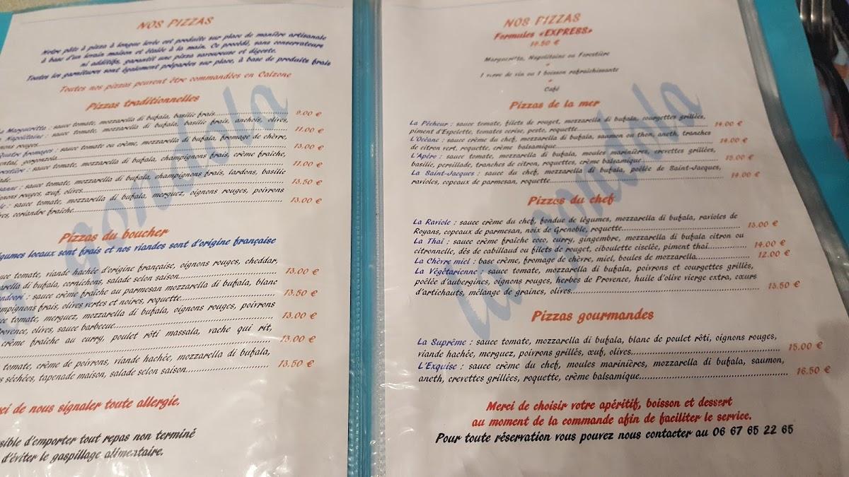Menu au LA GONDOLA restaurant, Martigues