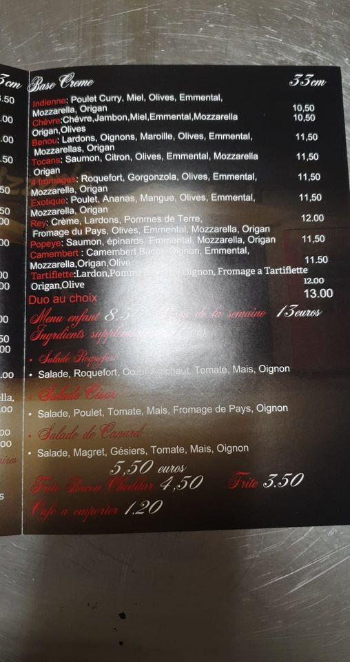 Menu at Pizzeria Pizza de Lou, LouvieJuzon