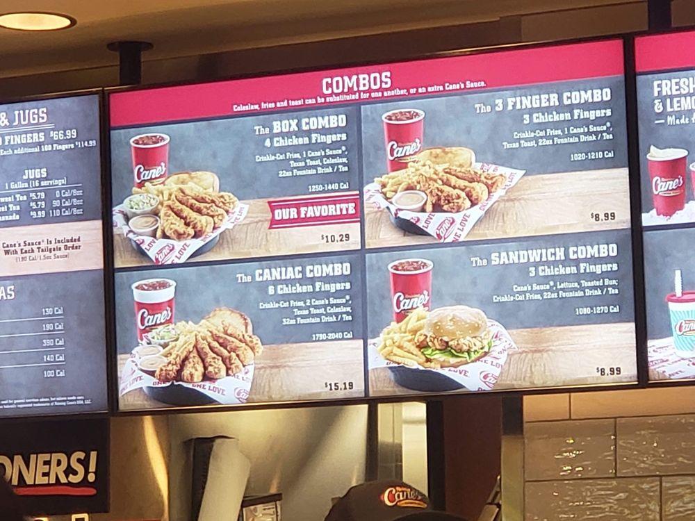 Menu At Raising Canes Chicken Fingers Fast Food Garden Grove