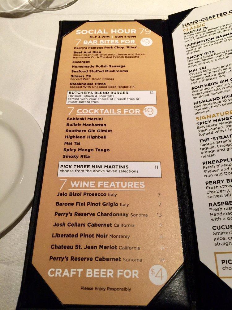 Menu at Perry's Steakhouse & Grille - Downtown Austin, Austin, 114 W 7th St
