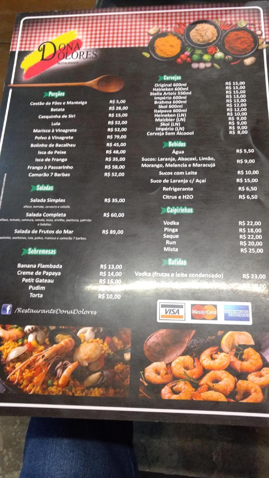 Menu em Dolores Bar e Restaurante, Guarujá