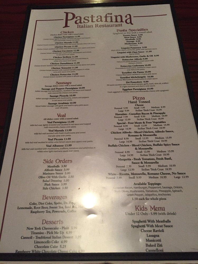 Menu at Pastafina's of Cleburne pizzeria, Cleburne